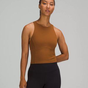 Lululemon Key to Balance Crop Tank Top High Neck Active Brown Size 2 NWT